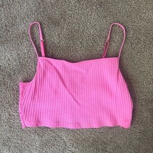 Women’s Small Aerie Pink Ribbed Crop Camisole